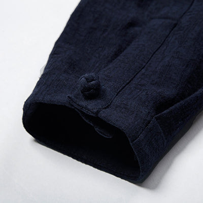 Buddha Stones Solid Color Chinese Tang Suit Jacket Men Clothing - image 17
