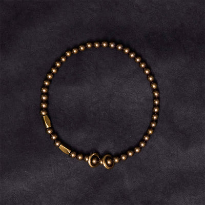 Buddha Stones Wealth Self Care Copper Brass Beads Design Couple Bracelet - image 3