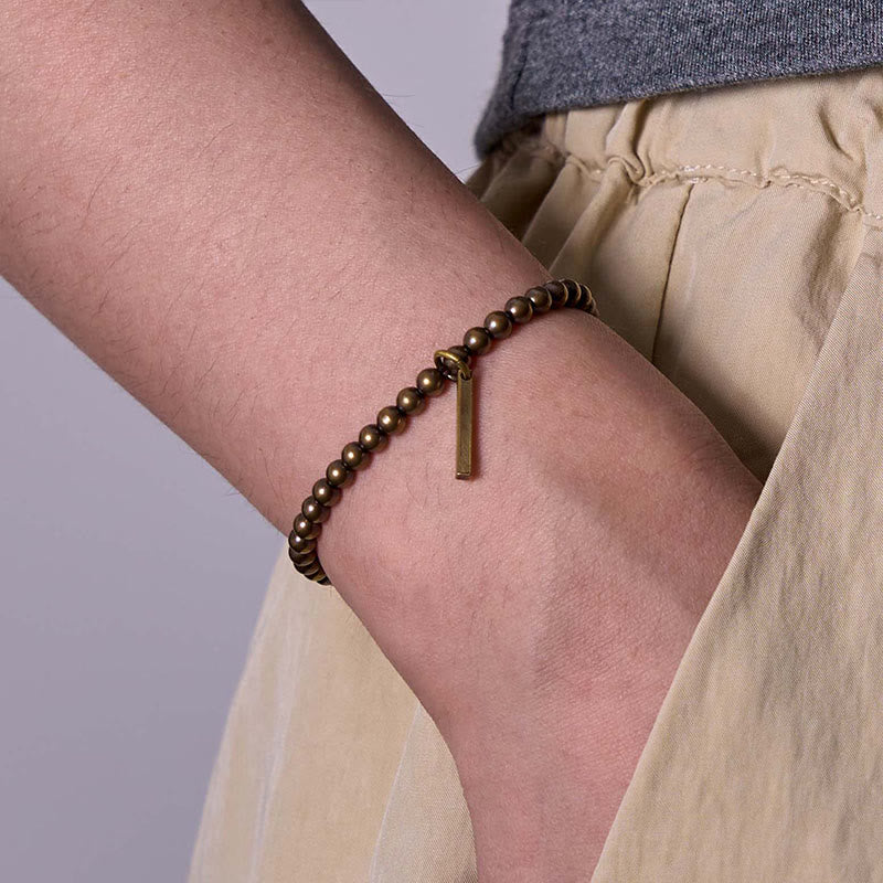 Bracelet de soin et bien-être en perles de cuivre pur et laiton Foviel