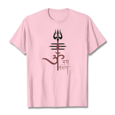 Foviel OM NAMAH SHIVAYEin Dreizack-Tee T-Shirt aus Baumwolle
