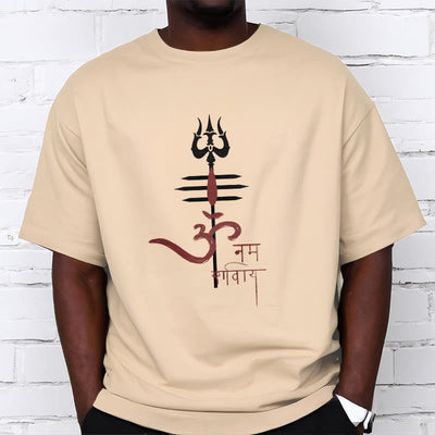Foviel OM NAMAH SHIVAYEin Dreizack-Tee T-Shirt aus Baumwolle