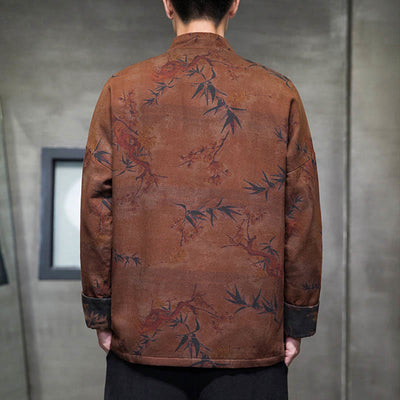 Buddha Stones Frog-Button Chinese Tang Suit Long Shirt Cotton Men Jacket Clothing - image 11