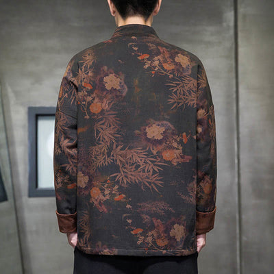 Buddha Stones Frog-Button Chinese Tang Suit Long Shirt Cotton Men Jacket Clothing - image 2