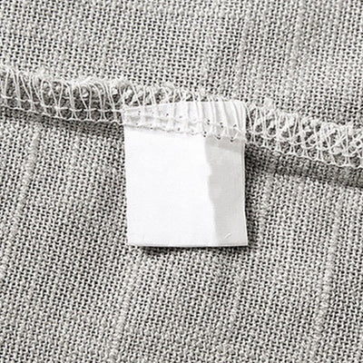 Buddha Stones Loose Men's Shirt Solid Color Notched Neck Top Short Sleeve Comfy Button Breathable Cotton Linen Shirt - image 15