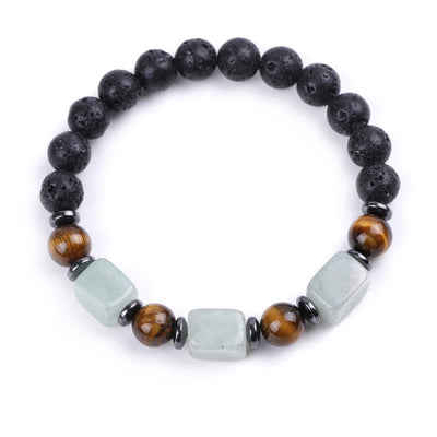 Bracelet calme en pierre de lave et cristaux variés Foviel