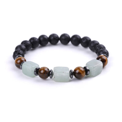 Bracelet calme en pierre de lave et cristaux variés Foviel