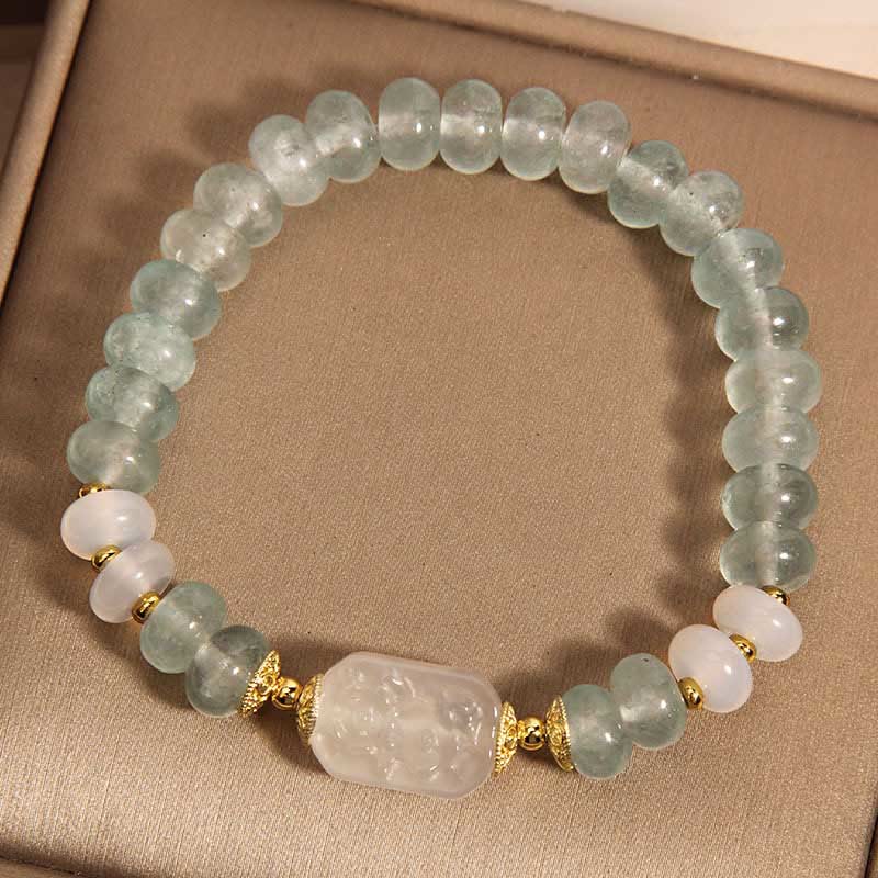 Foviel Aquamarine Jade Abacus Perlen Serenity Armband