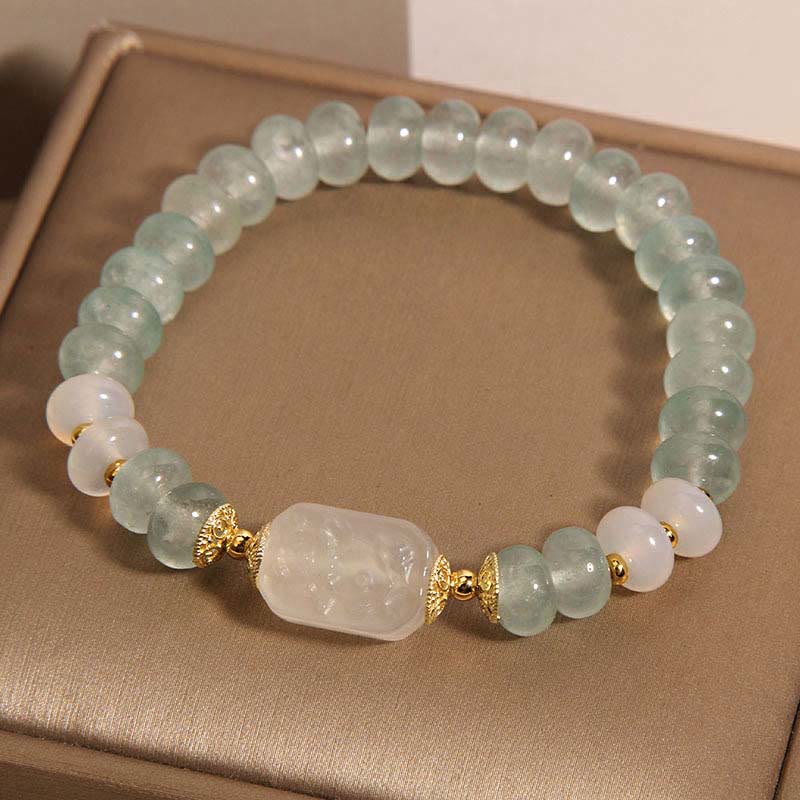 Foviel Aquamarine Jade Abacus Perlen Serenity Armband