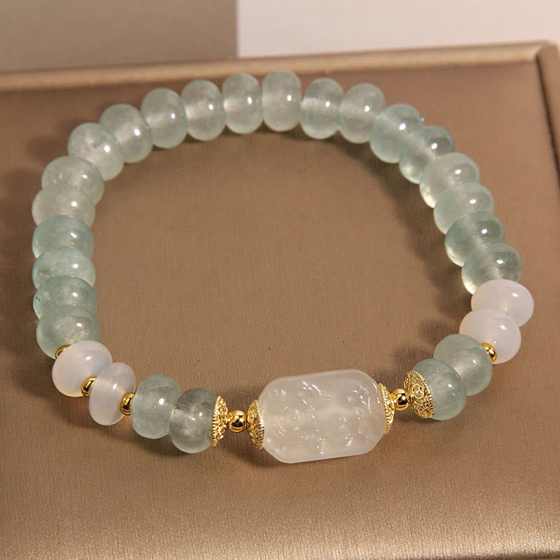 Foviel Aquamarine Jade Abacus Perlen Serenity Armband