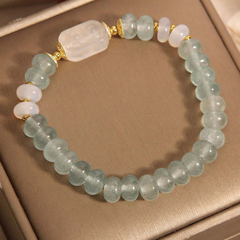 Foviel Aquamarine Jade Abacus Perlen Serenity Armband