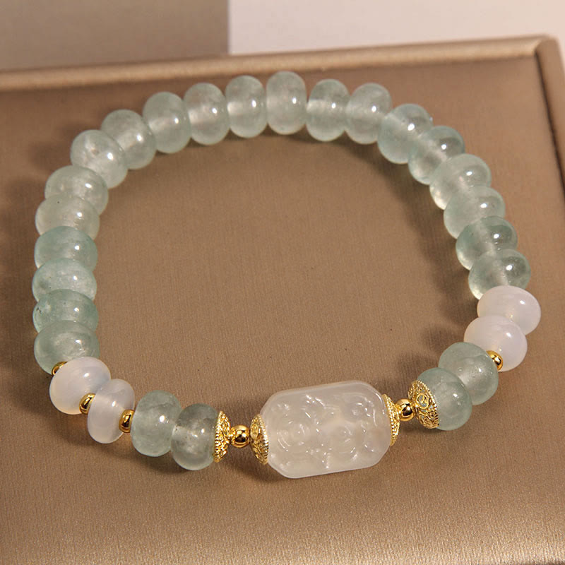 Foviel Aquamarine Jade Abacus Perlen Serenity Armband