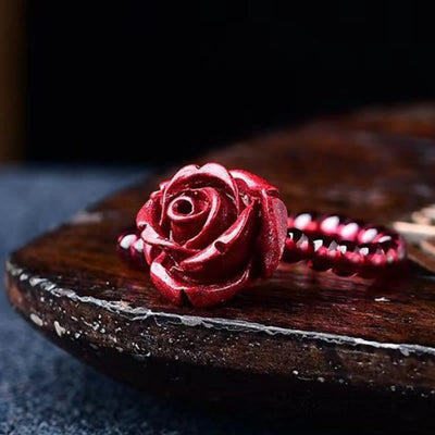 Foviel Cinnabar Rose Garnet Beads Concentration Ring