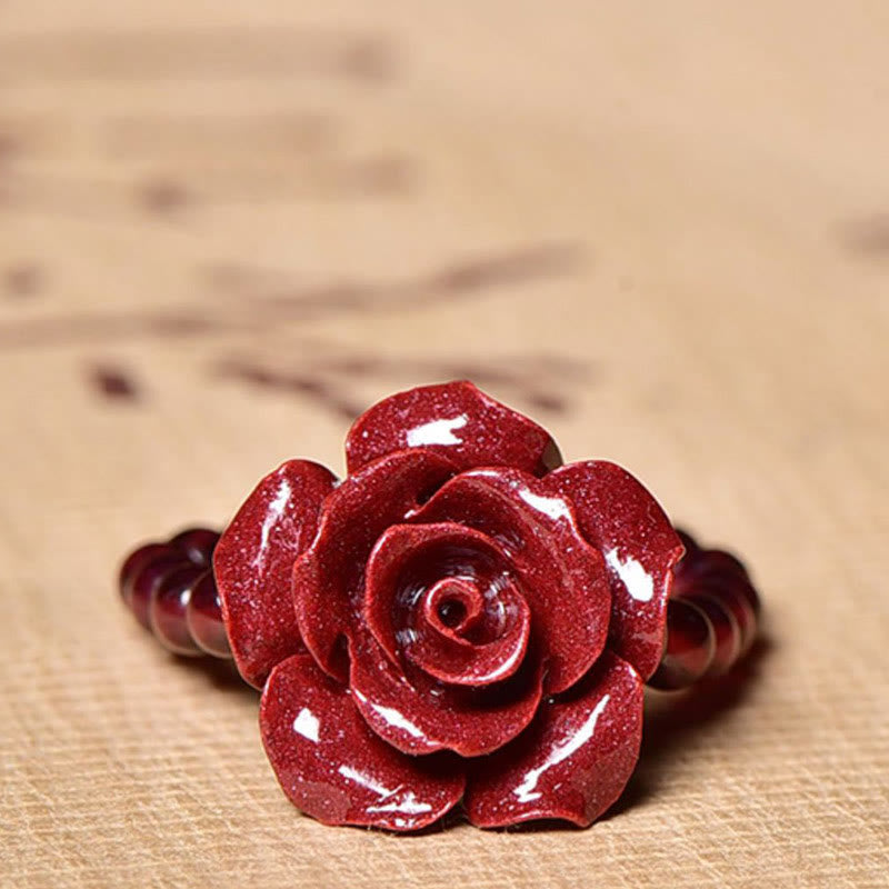 Foviel Cinnabar Rose Garnet Beads Concentration Ring