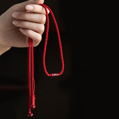 Buddha Stones Natural Cinnabar Calm Blessing Red String Belly Chain Belly Chain BS 3