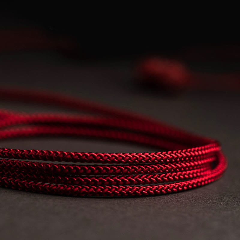 Chaîne de ventre porte-bonheur en cinabre naturel Foviel avec gourde du zodiaque chinois et cordon rouge