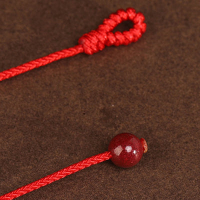 Buddha Stone 999 Solid Gold Red String Belly Chain - image 10