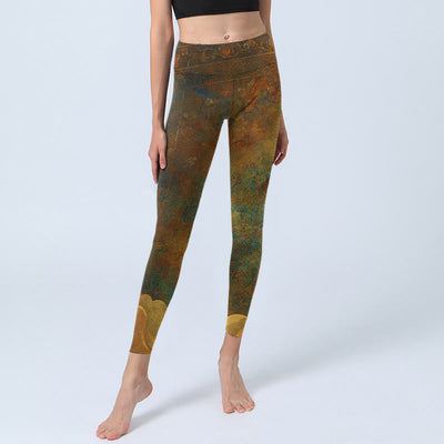 Buddha Stones Auspicious Clouds Print Lycra Fabric Fitness Leggings Women's Yoga Pants - image 7