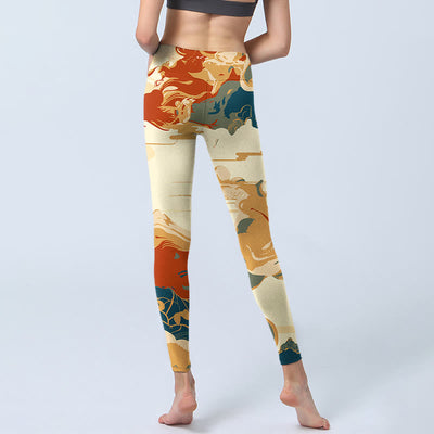 Buddha Stones Colorful Clouds Print Fitness Leggings Women's Yoga Pants - image 7