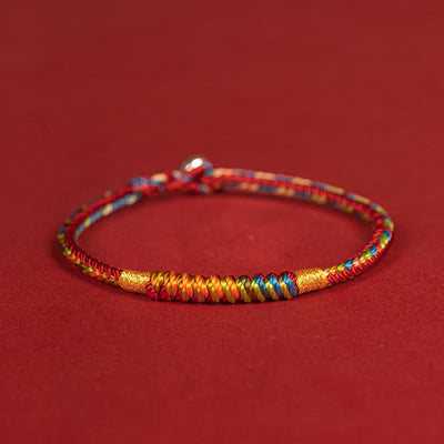 Buddha Stones Multicolor Red String Alloy 925 Sterling Silver Buckle Protection Bracelet Bracelet BS 11