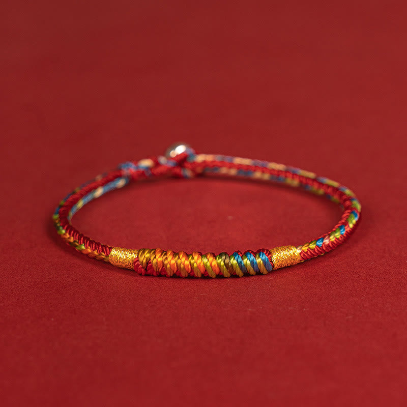 Buddha Stones Multicolor Red String Alloy 925 Sterling Silver Buckle Protection Bracelet Bracelet BS 11