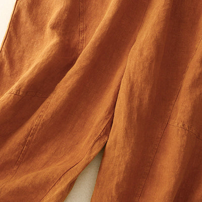 Buddha Stones Summer Women's Linen Drawstring Elastic Waist Harem Pants With Pockets - image 29