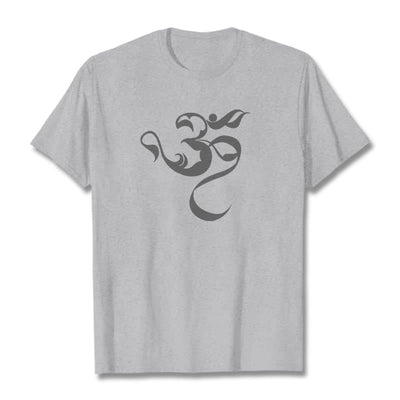 Buddha Stones Om Figure Design Cotton Tee T-shirt - LightGrey - 2XL - image 19