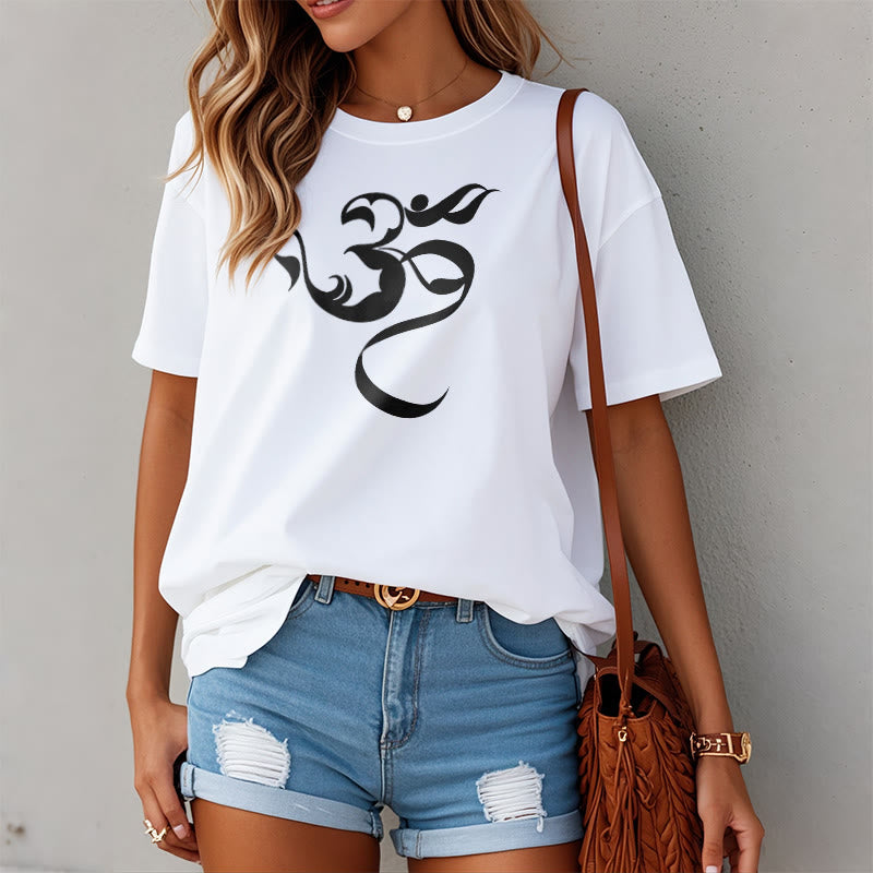 Buddha Stones Om Figure Design Cotton Tee T-shirt - image 6
