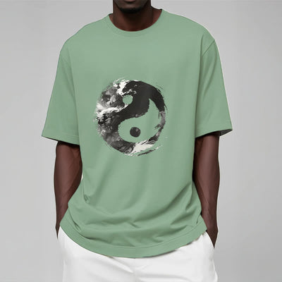 Buddha Stones Yin Yang Cotton Tee T-shirt T-Shirts BS 15