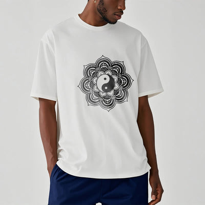 Buddha Stones Mandala Yin Yang Cotton Tee T-shirt T-Shirts BS 14