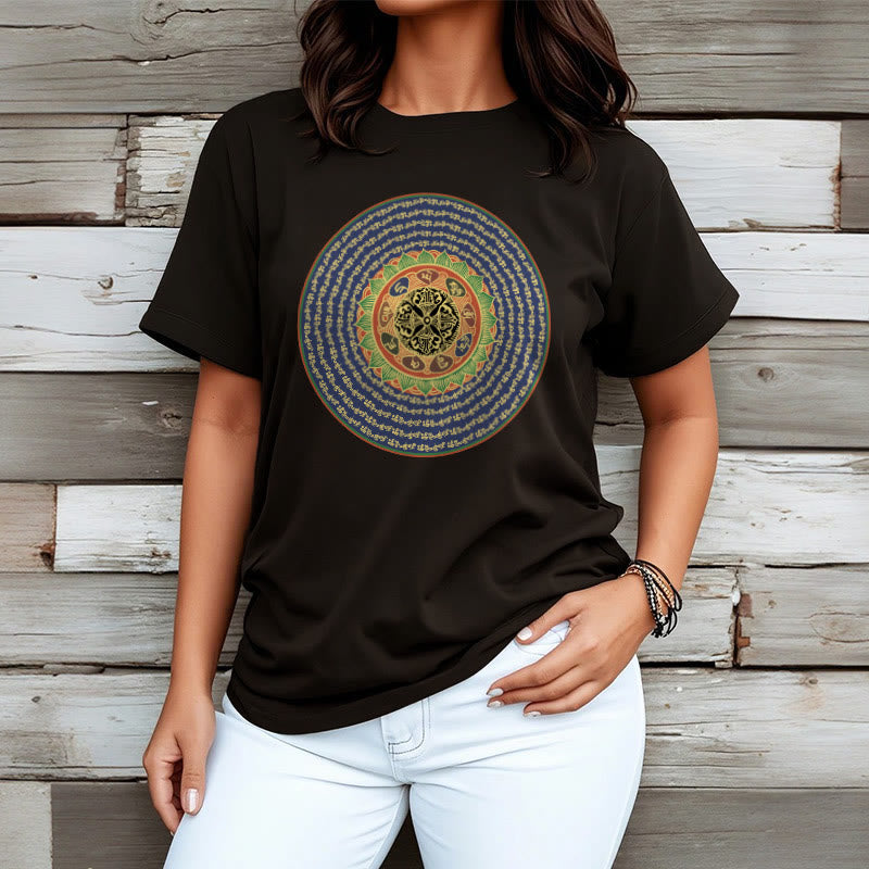 Foviel 108 Om Mani Padme Hum Mantra Sanskrit Tee T-Shirt