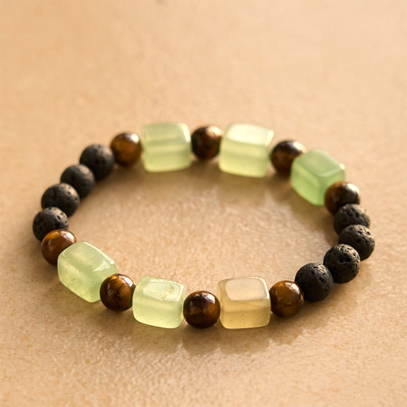 Foviel Various Crystals Cube Amethyst Lava Rock Support Bracelet
