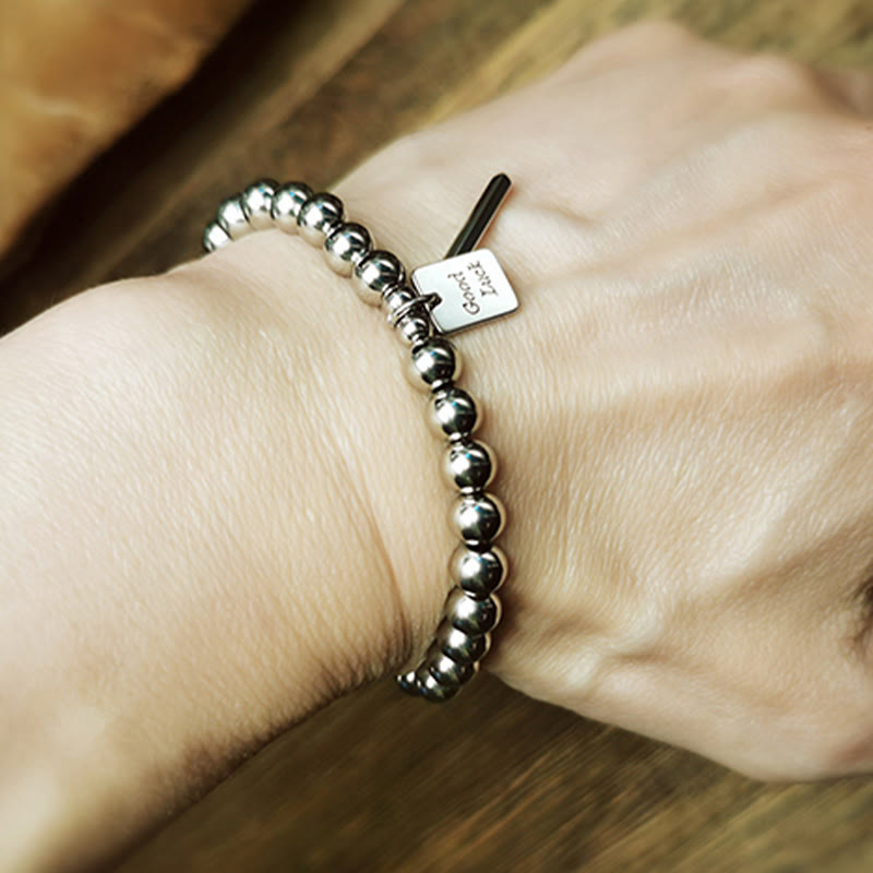 Foviel Titan Stahl Good Glück Balance Armband