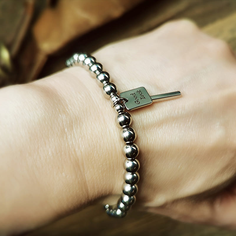Foviel Titan Stahl Good Glück Balance Armband