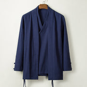 Foviel Fall Chinese Hanfu Cotton Linen Men Jacket Clothing