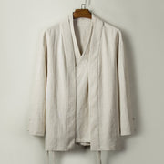 Foviel Fall Chinese Hanfu Cotton Linen Men Jacket Clothing
