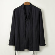 Foviel Fall Chinese Hanfu Cotton Linen Men Jacket Clothing