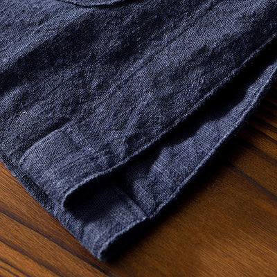Buddha Stones Frog-Button Chinese Tang Suit Cotton Linen Men Shirt With Pockets - image 32