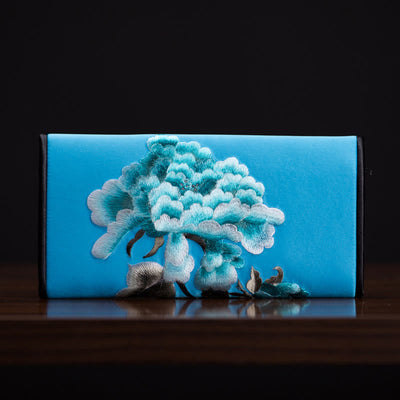 Sac à main portefeuille long de shopping Foviel Peony Flower Su Embroidery Journey