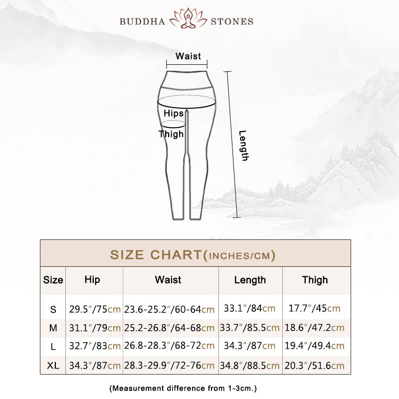 Buddha Stones Flowers Leaves Print Sports Fitness Yoga High Waist Leggings Women's Yoga Pants - image 4