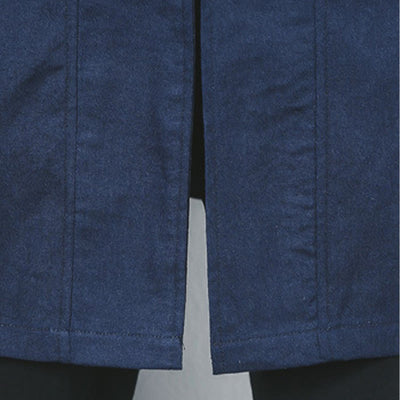 Buddha Stones Fall Simple Frog-Button Linen Men's Mid-length Coat Zen Clothing - image 12