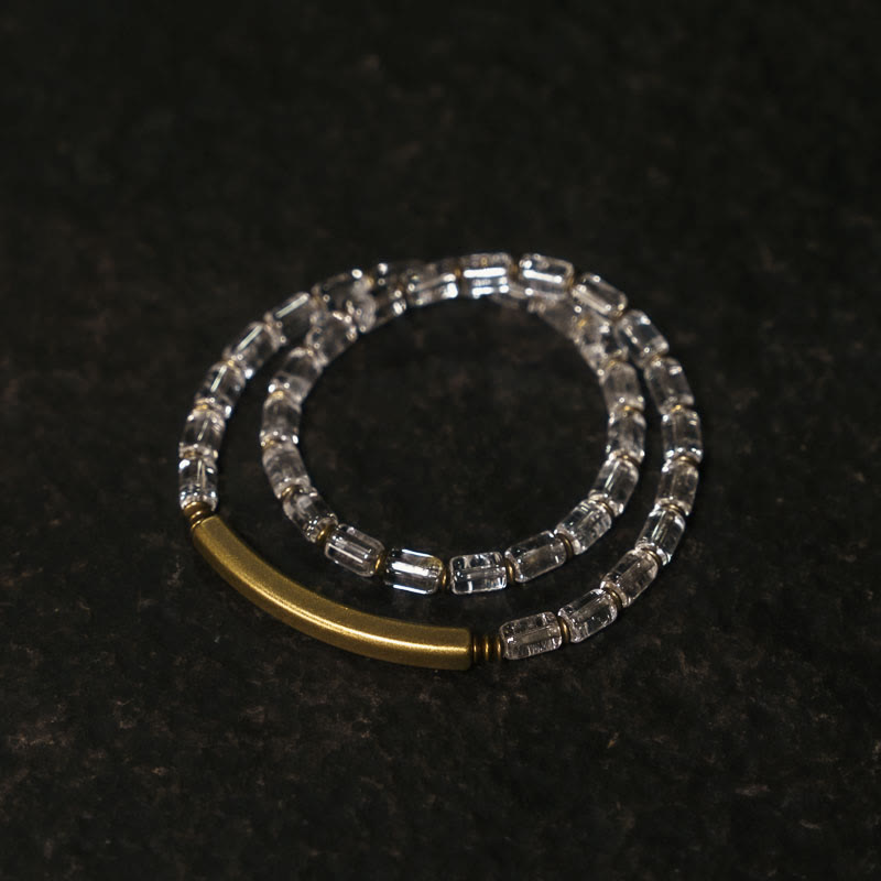 Buddha Stones Square White Crystal Copper Luck Bracelet - image 1