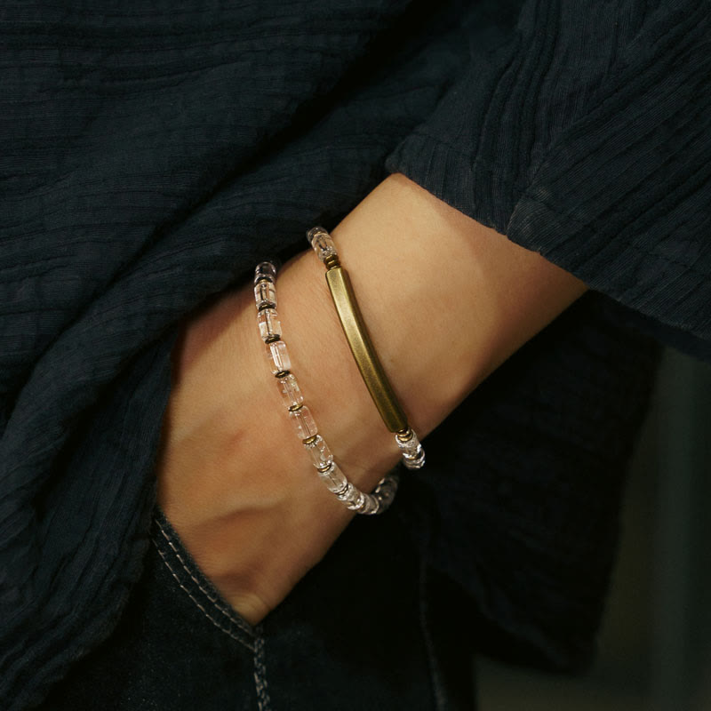 Buddha Stones Square White Crystal Copper Luck Bracelet - image 5