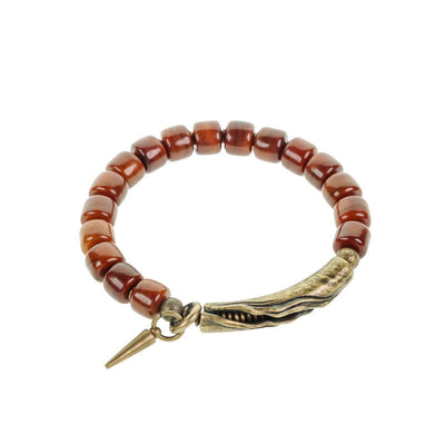 Foviel Knochen Perlen Kupfer Kegel Anhänger Stärke Armband