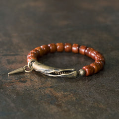 Foviel Knochen Perlen Kupfer Kegel Anhänger Stärke Armband