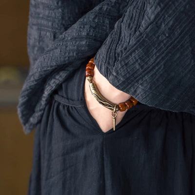 Foviel Knochen Perlen Kupfer Kegel Anhänger Stärke Armband