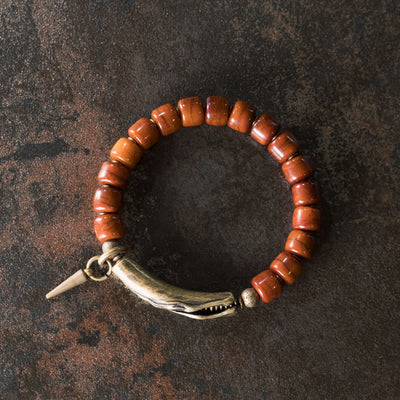 Foviel Knochen Perlen Kupfer Kegel Anhänger Stärke Armband