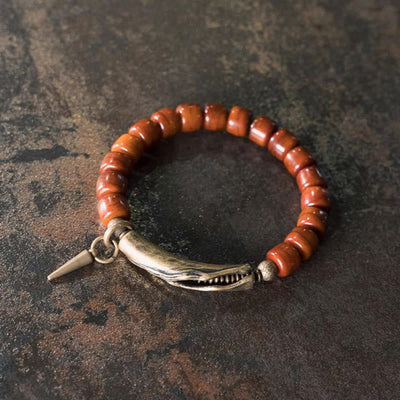 Foviel Knochen Perlen Kupfer Kegel Anhänger Stärke Armband