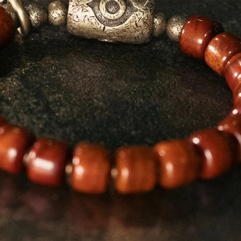 Bracelet de force avec pendentif conique en cuivre en forme de perle Dzi Foviel Bone