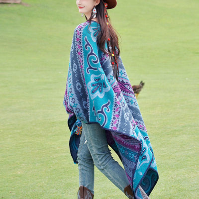 Buddha Stones Tibetan Geometric Horizontal Stripe Flowers Pattern Shawl Fall Winter Warm Soft Scarf Wrap - image 2