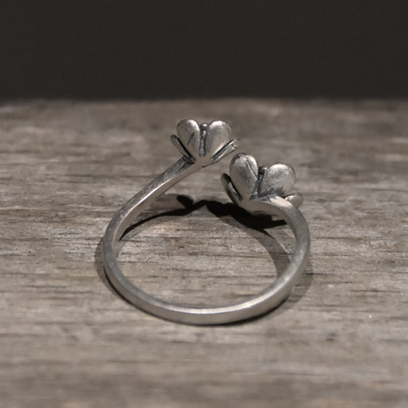 Buddha Stones 925 Sterling Silver Flowers Ring Ring BS 2